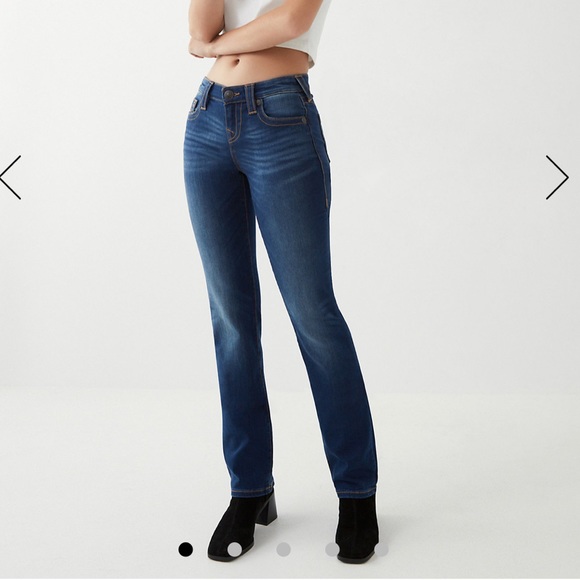 True Religion Denim - True Religion NWOT Billie Mid Rise Straight Leg Jeans Size 24